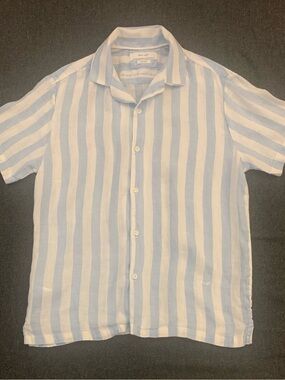 PORTER & ASH Linen Striped Shirt